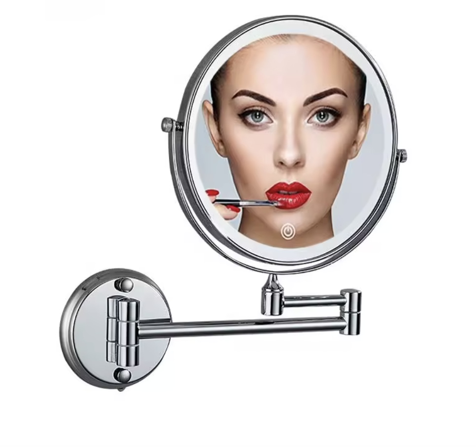 Oglinda rotunda cosmetica  montare pe perete  cu lumina led  AQAS